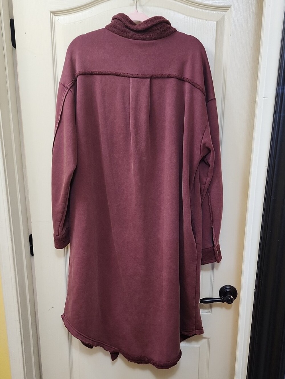 EASEL OVERSIZED FLEECE LONGLINE SHACKET COAT - Picture 4 of 4